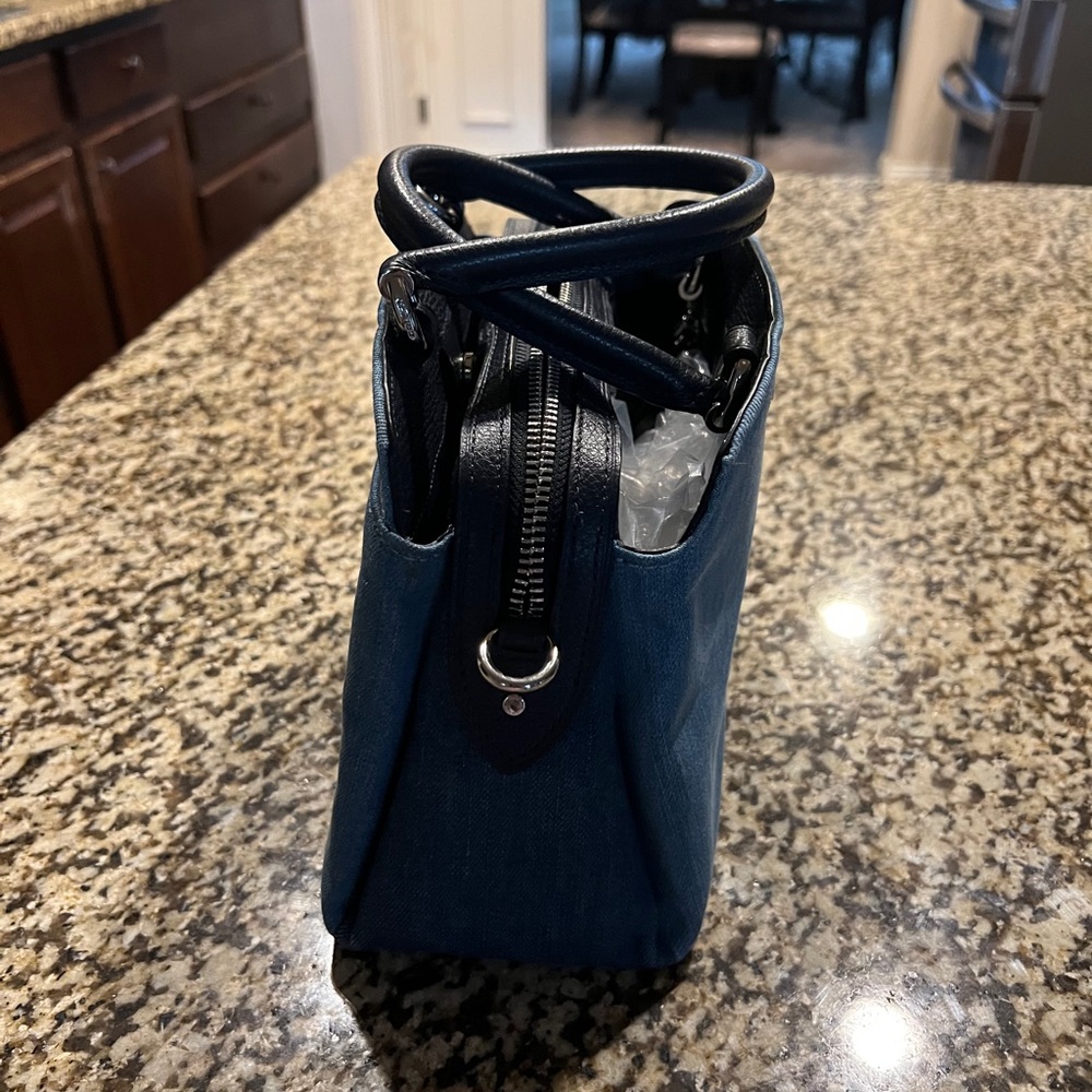 Coach Navy Denim Satchel. EUC!!! - Picture 5 of 7
